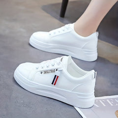 Women's Platform Skate Shoes Lace Up Low Top Sneakers Round Toe Sports Shoes
