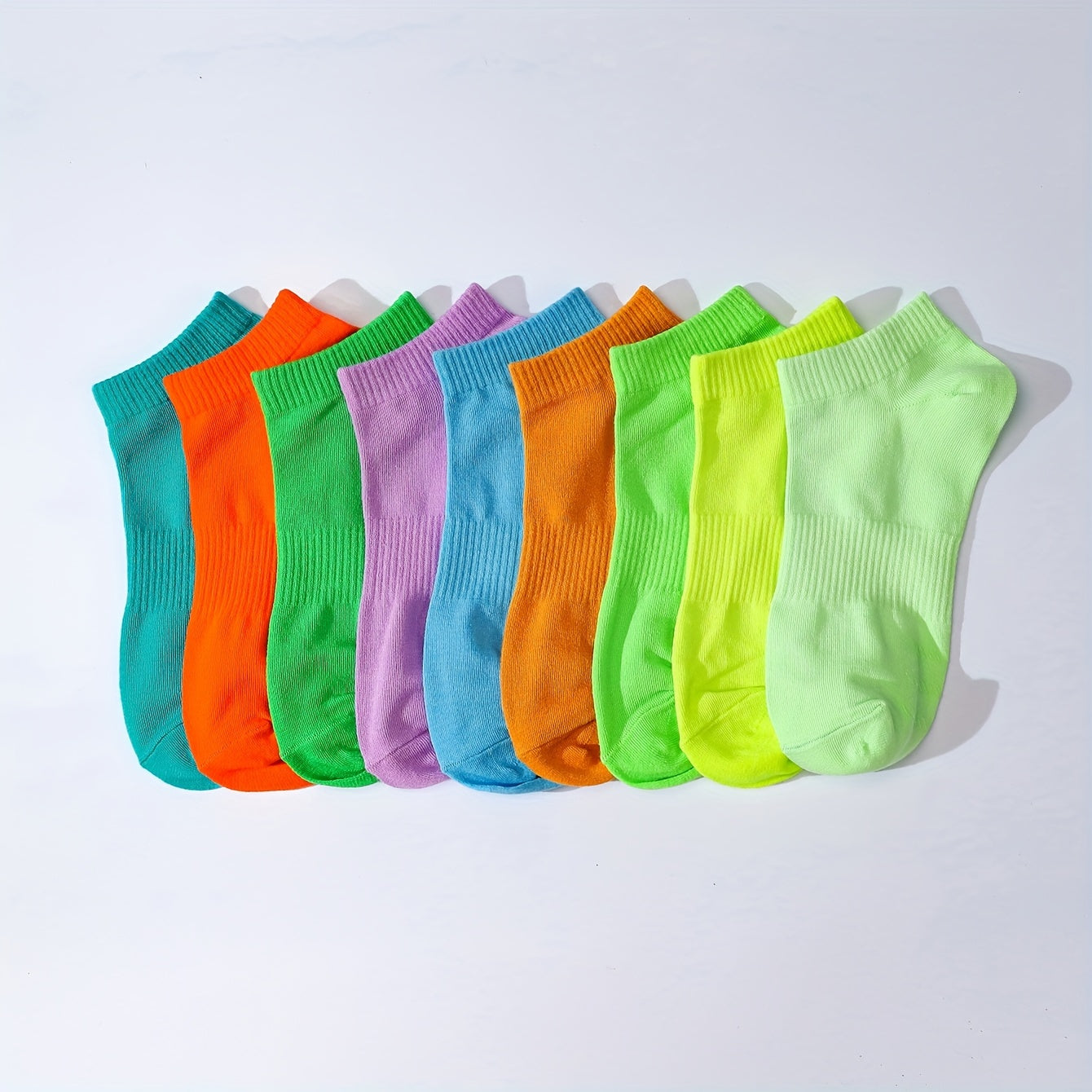 9 Pairs Solid Short Socks Ankle Socks Women's Stockings