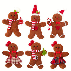 3pcs Gingerbread Man Ornaments For Christmas Tree