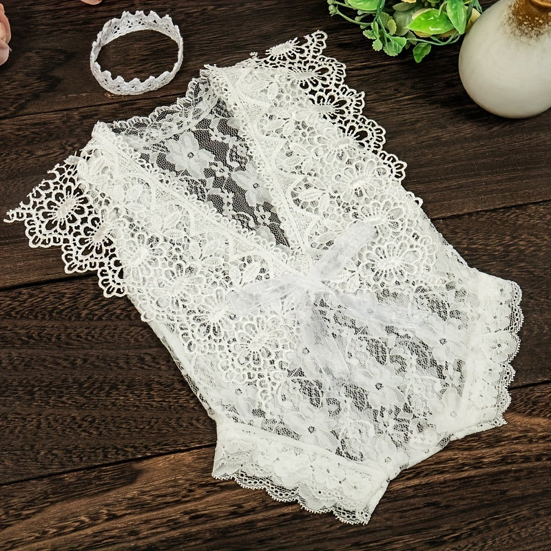 Newborn Lace Hollow Photography Clothing 0-3 Months Baby Photo Outfit Set