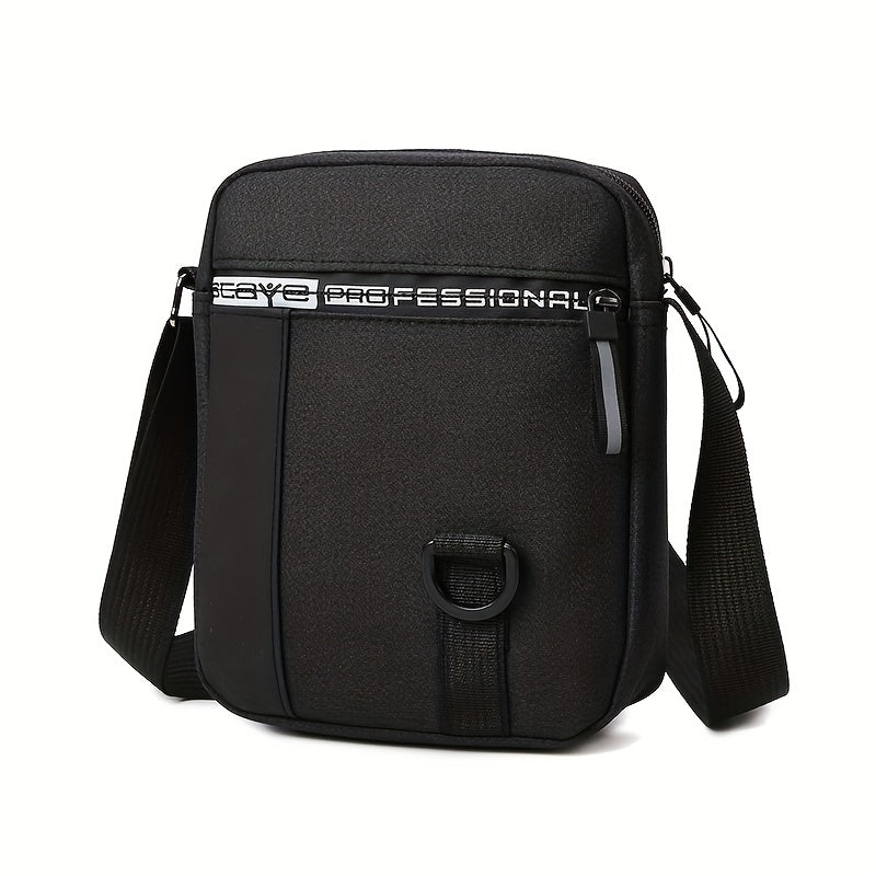Mini Canvas Crossbody Bag Letter Zipper Mobile Phone Bag
