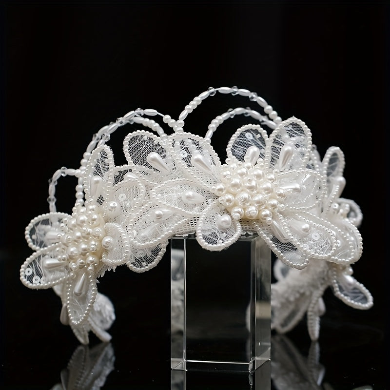 Bridal Forest Style Lace Crown Headpiece Hairband Wedding Veil Accessory