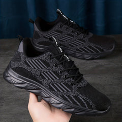 Women's Breathable Running Shoes Lace Up Non-slip Casual Woven Shoes