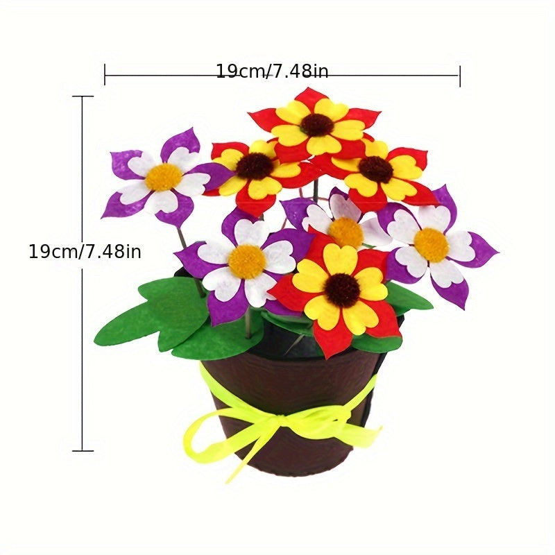 Kids DIY Flower Pot Kit Fabric Art Plant Toy