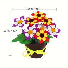 Kids DIY Flower Pot Kit Fabric Art Plant Toy