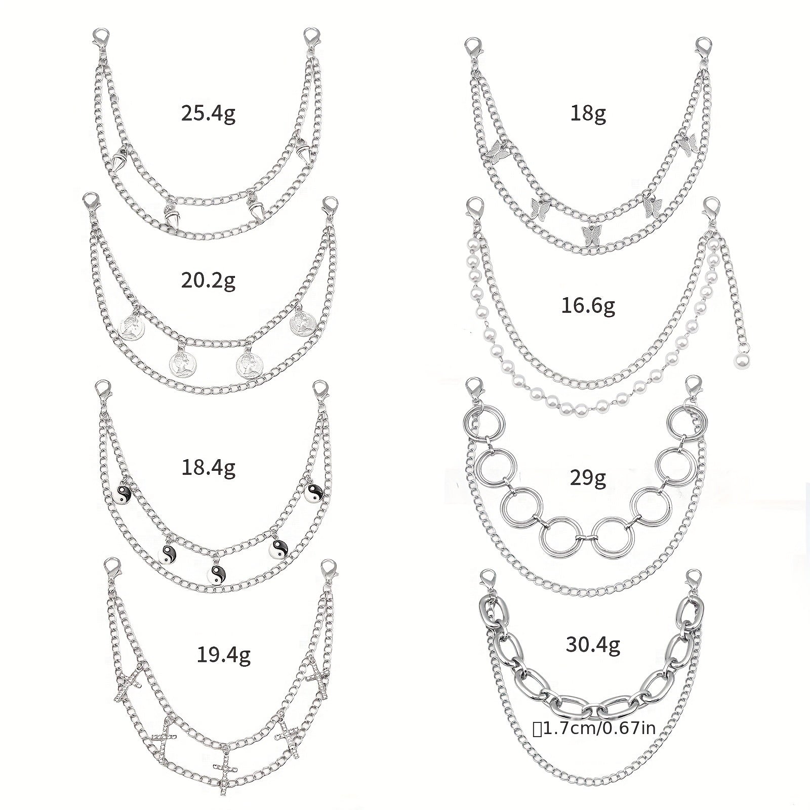 Butterfly Cross Charm Chain Layered Waist Tassel Chain Punk Accessories