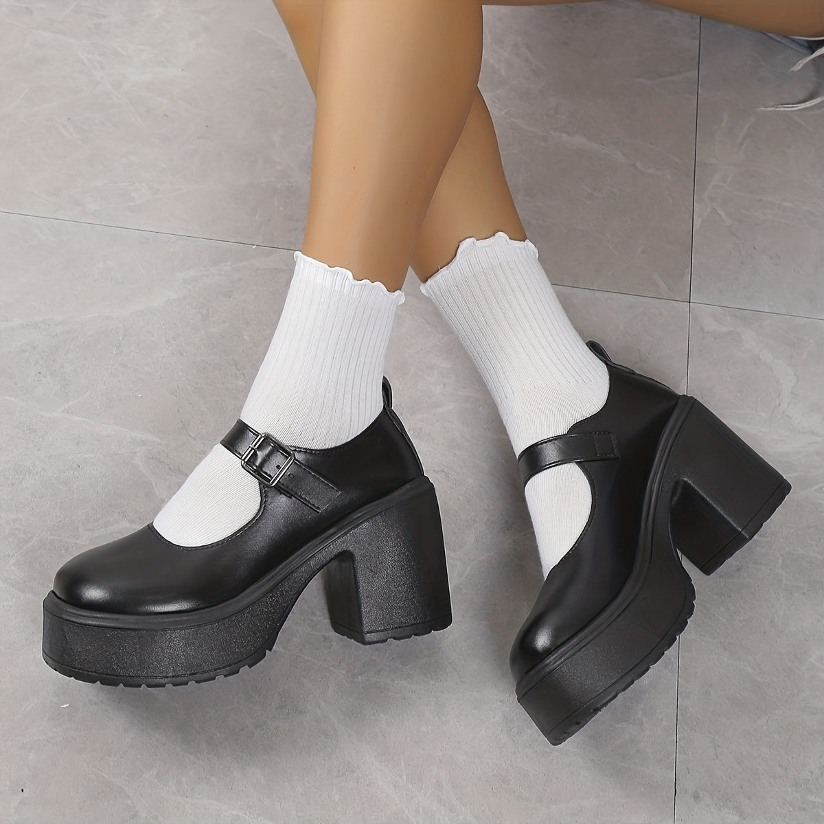 Women's Mary Janes Round Toe Platform Shoes