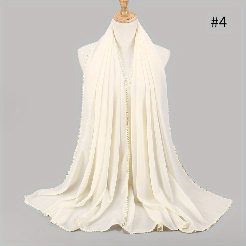 Chiffon Hijab Head Scarf Thin Breathable Shawl Windproof Head Wrap