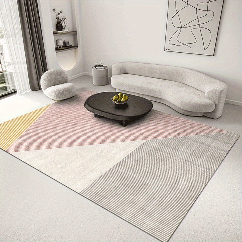 Modern Abstract Geometric Area Rug Non Shedding Floor Carpet