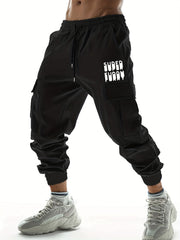 Men's Casual Cargo Jogger Pants with Drawstring