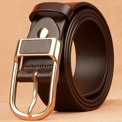 Vintage Coffee PU Leather Men's Art Style Belt