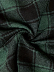  Plaid Print Ruffle Trim A line Maxi Skirt
