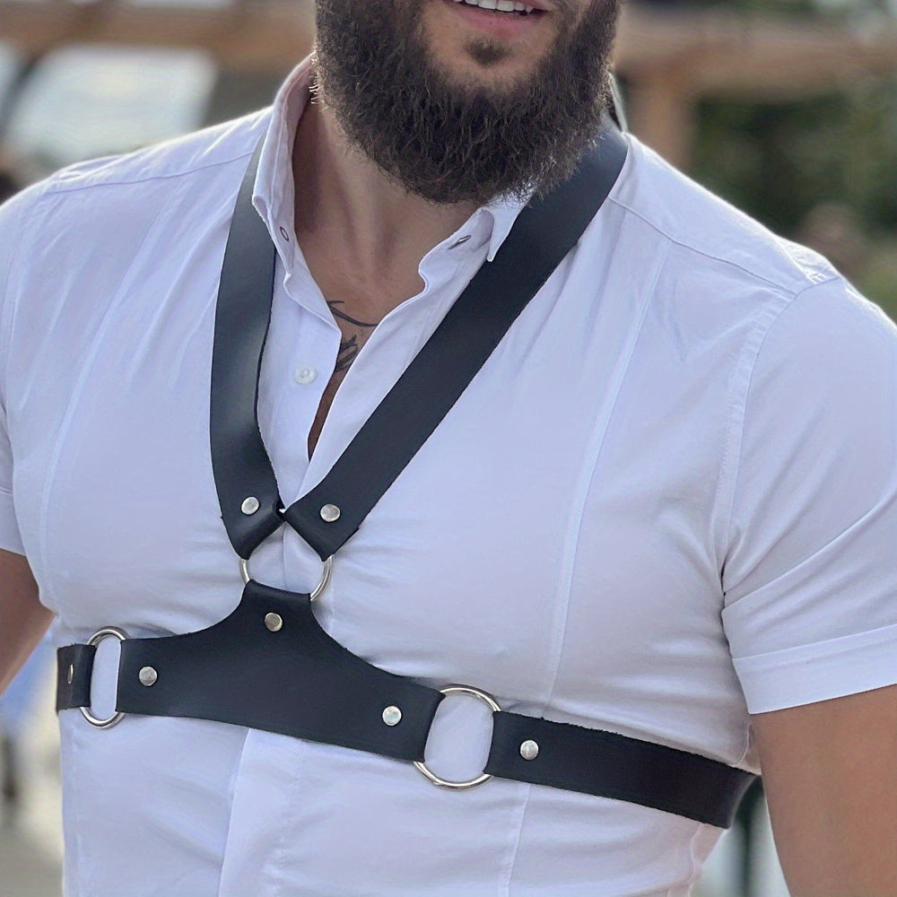 Men's Punk Body Harness PU Leather Adjustable Body Chest Belt