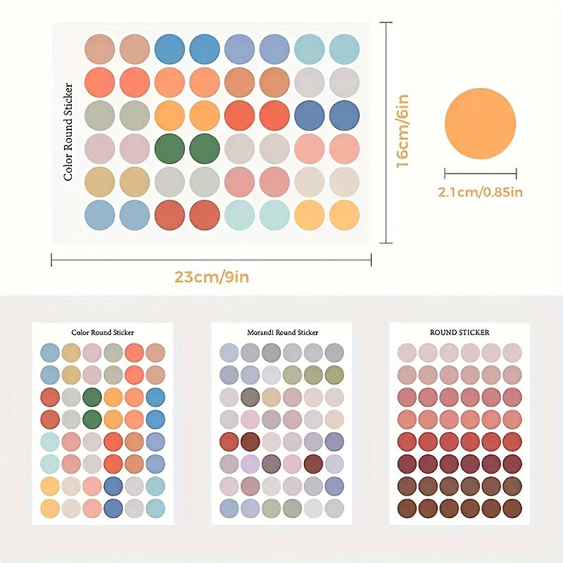 5 Sheets Polka Dot Stickers 2 16 Cm Labels Morandi Round Stickers