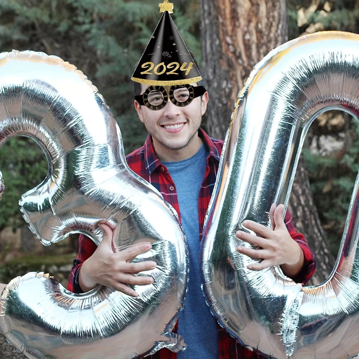 6pcs 3D Paper Cap Year Party Photo Props & Decoration