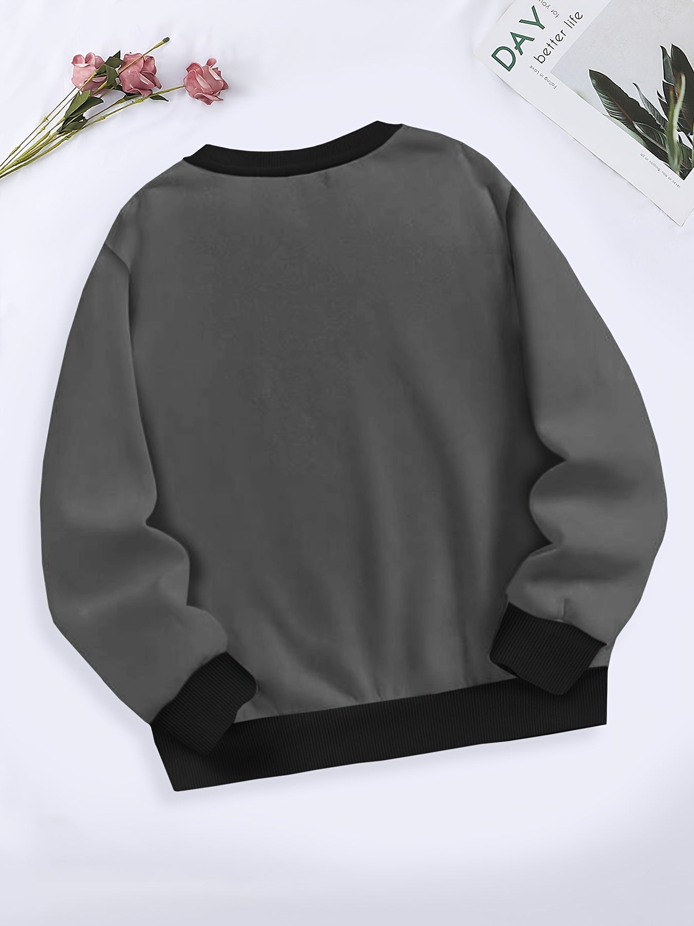 Kitty Print Long Sleeve Crew Neck Sweatshirt for Girls Boys