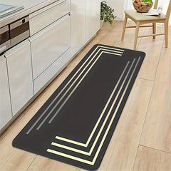 Golden Lines Print Kitchen Mat Anti-fatigue Runner Rug