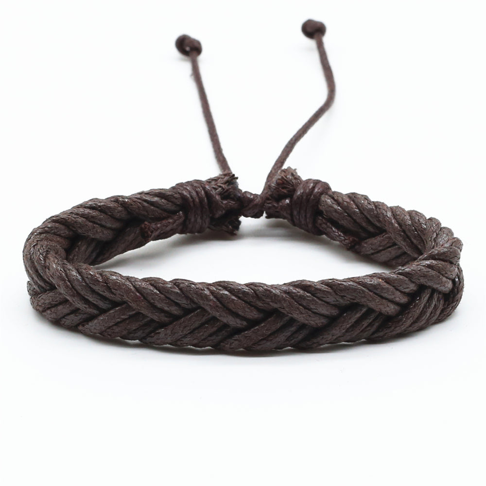 Vintage Brown Rope Woven Men Bracelets For Women Homme Gift Jewelry