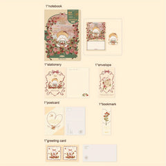 Vintage Cartoon Rabbit Sticky Notes Set Notebook Post Card Greeting Card