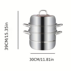 Stainless Steel 2 3 Tier Steamer Pot 30cm Lid Kitchen Utensils Gadgets Accessori