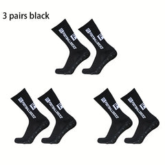3 Pairs Non slip Silicone Athletic Socks For Football Moisture Wicking