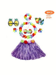 Kids Hawaiian Straw Skirt 40 01cm Set Children Stage Performance Clothes