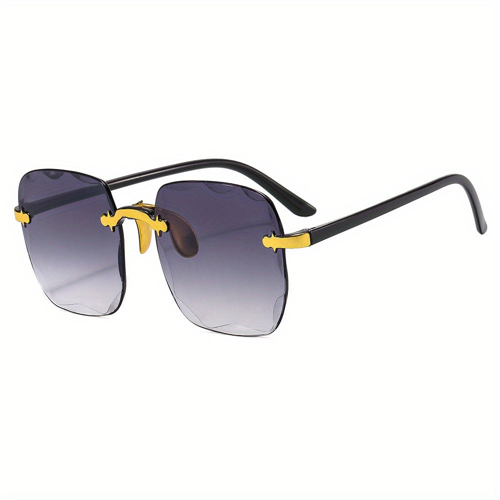 Large Rimless Sunglasses Gradient UV400 Sun Shades Glasses