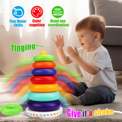 Sensory Rainbow Stacking Tower Toys for Ages 0 Early Educational Toys