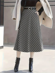  Allover Print High Rise A-line Maxi Skirt With Pockets