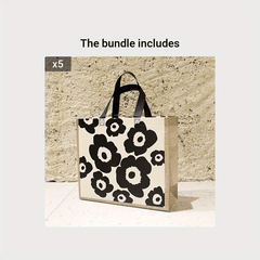 5pcs Non-woven Tote Bag Clothing Shop Packaging Bag Flower Clothes Gift Bag