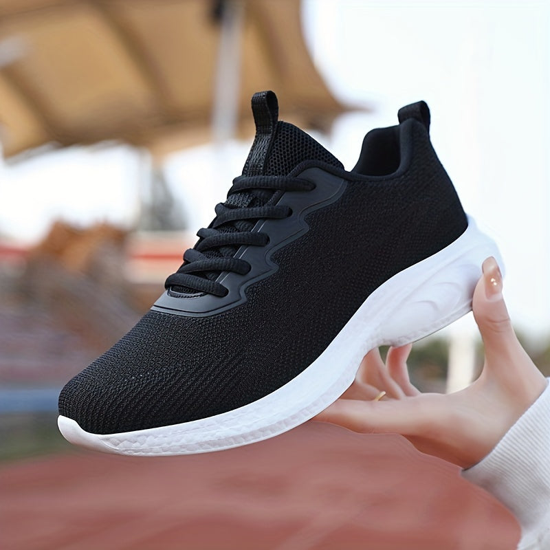 Soft Thick Bottom Shock Absorption Woven Shoes Mesh Breathable Running Shoes