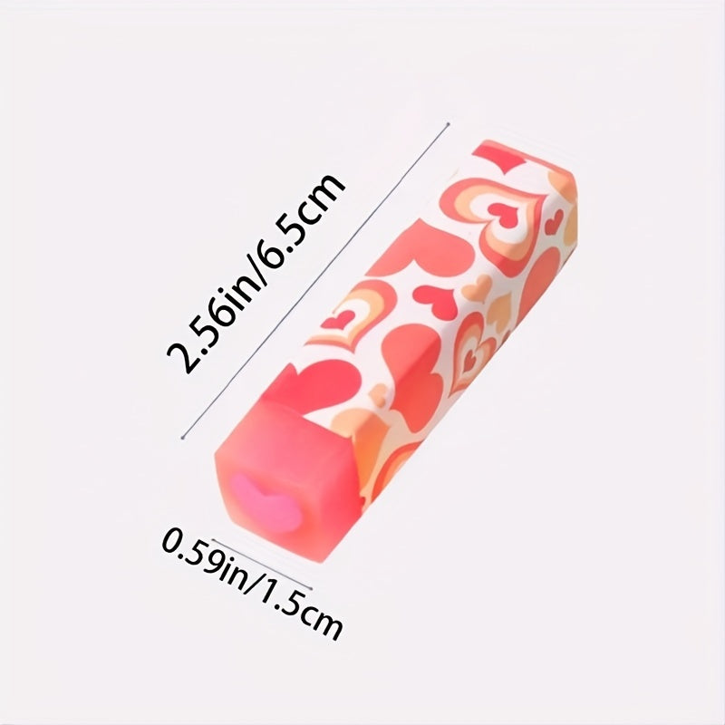 2pcs Love Pencil Erasers Fun Desk Pet Erasers