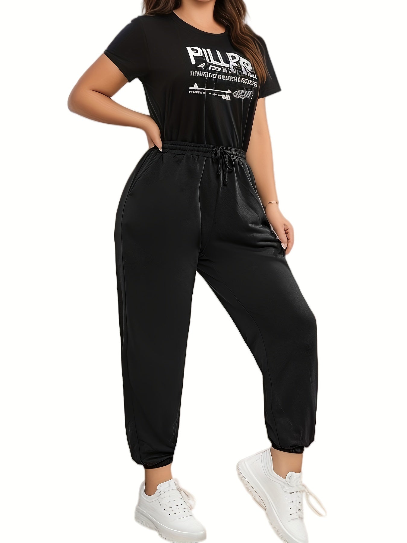  Women's Solid Tie Front Joggers