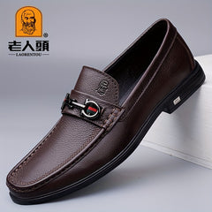Men's Moc Toe Low Heel Loafers Non slip Slip On Shoes Spring Summer
