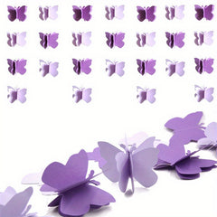 2pcs Light Purple Butterfly Paper Garland for Events