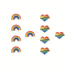 5pcs Rainbow & Heart Enamel Pins Brooches Bag Accessories