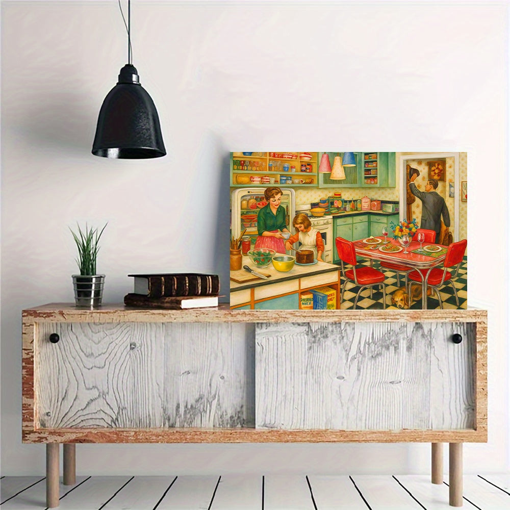 1950s Retro Kitchen Diamond Painting Kit Mid Century Modern DIY Craft