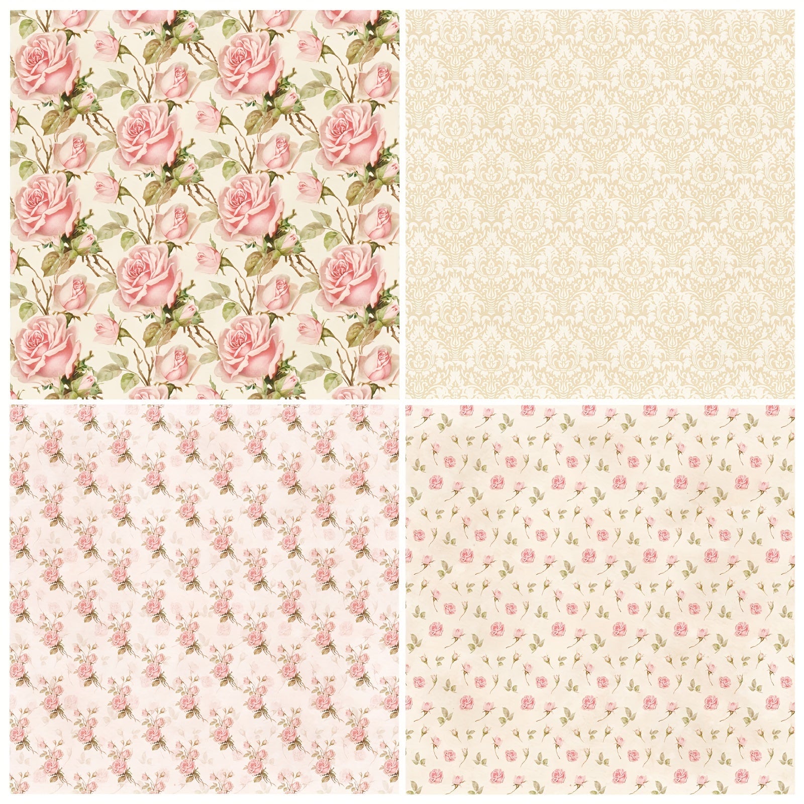 12pcs Flower Series Scrapbook Paper for DIY Photo Album Background
