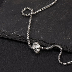 Skull Pendant Punk Style Stainless Steel Necklace