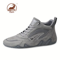 Men's Lace up Boots Slip Resistant Leather Sneakers