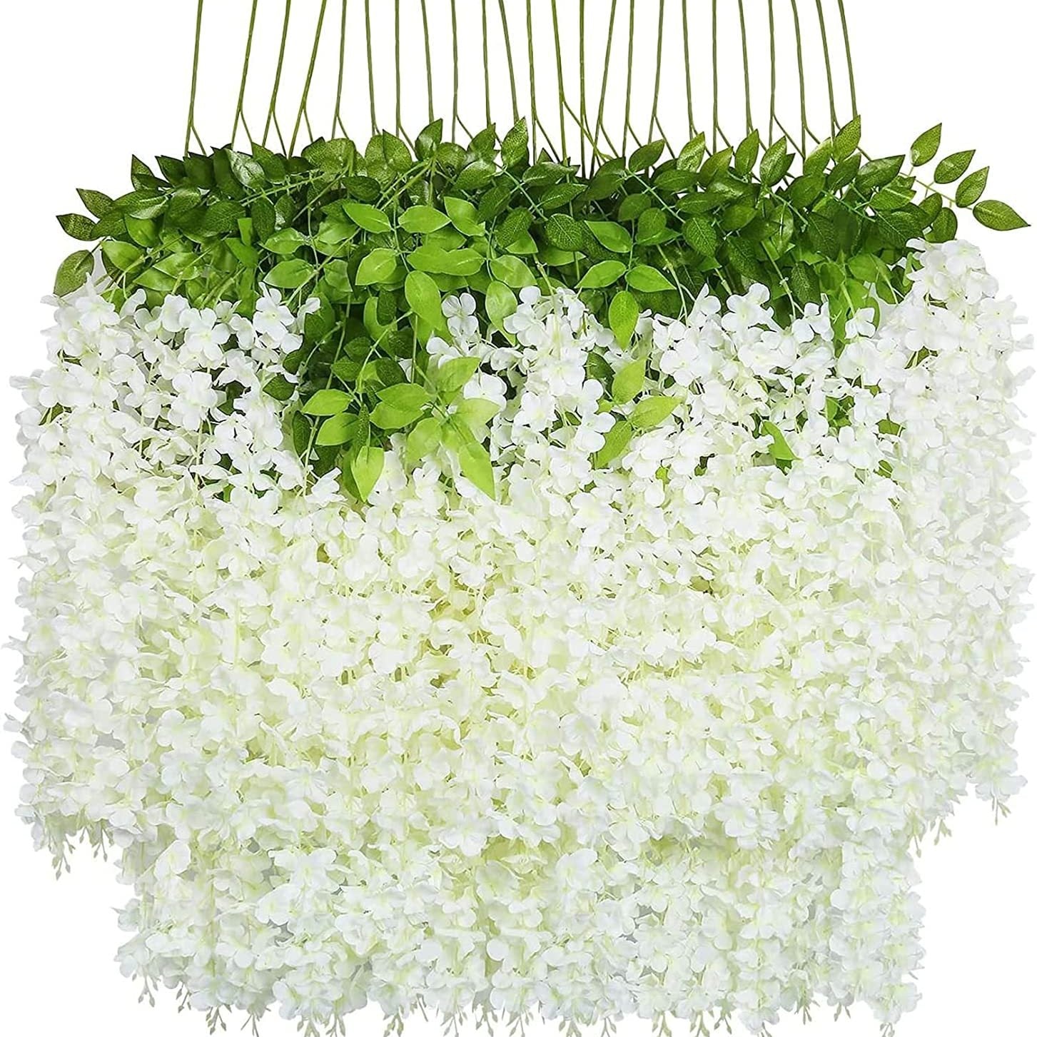 12 Packs Artificial Wisteria Hanging Flower - Home Decor - Wall Decor