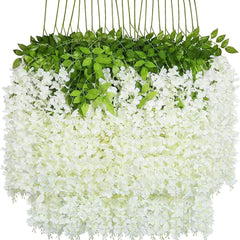 12 Packs Artificial Wisteria Hanging Flower - Home Decor - Wall Decor