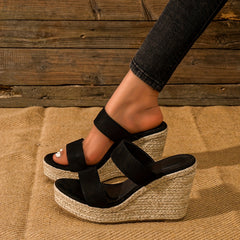 Women's Espadrille Wedge Sandals Open Toe Platform Heels