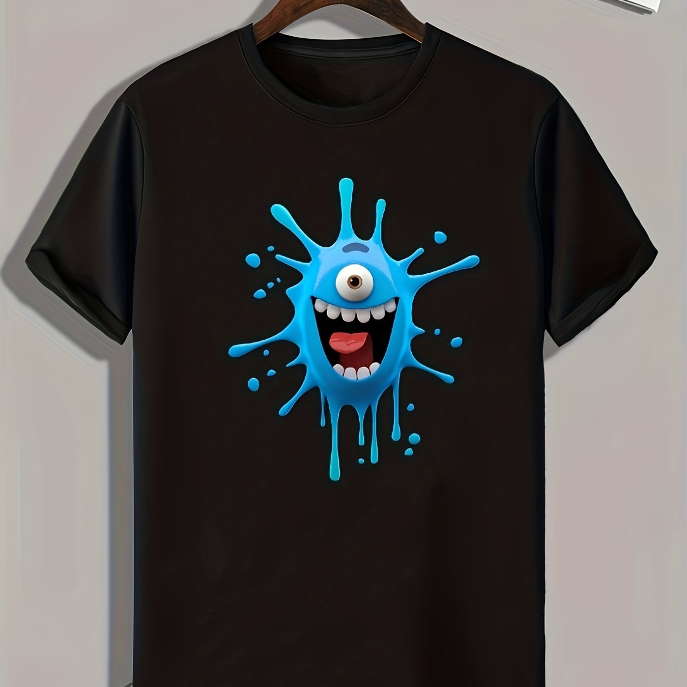 Funny Cartoon Print Men's Graphic T-shirt for Summer