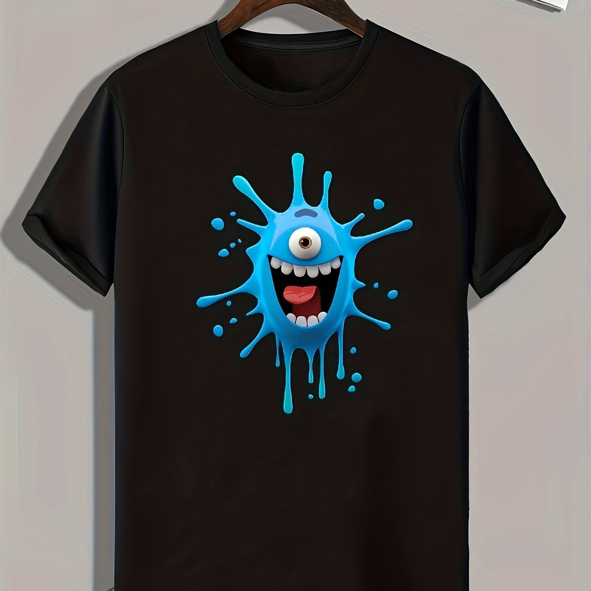 Funny Cartoon Print Men's Graphic T-shirt for Summer