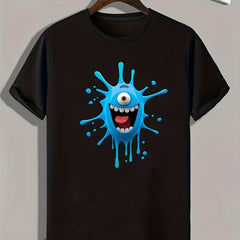 Funny Cartoon Print Men's Graphic T-shirt for Summer