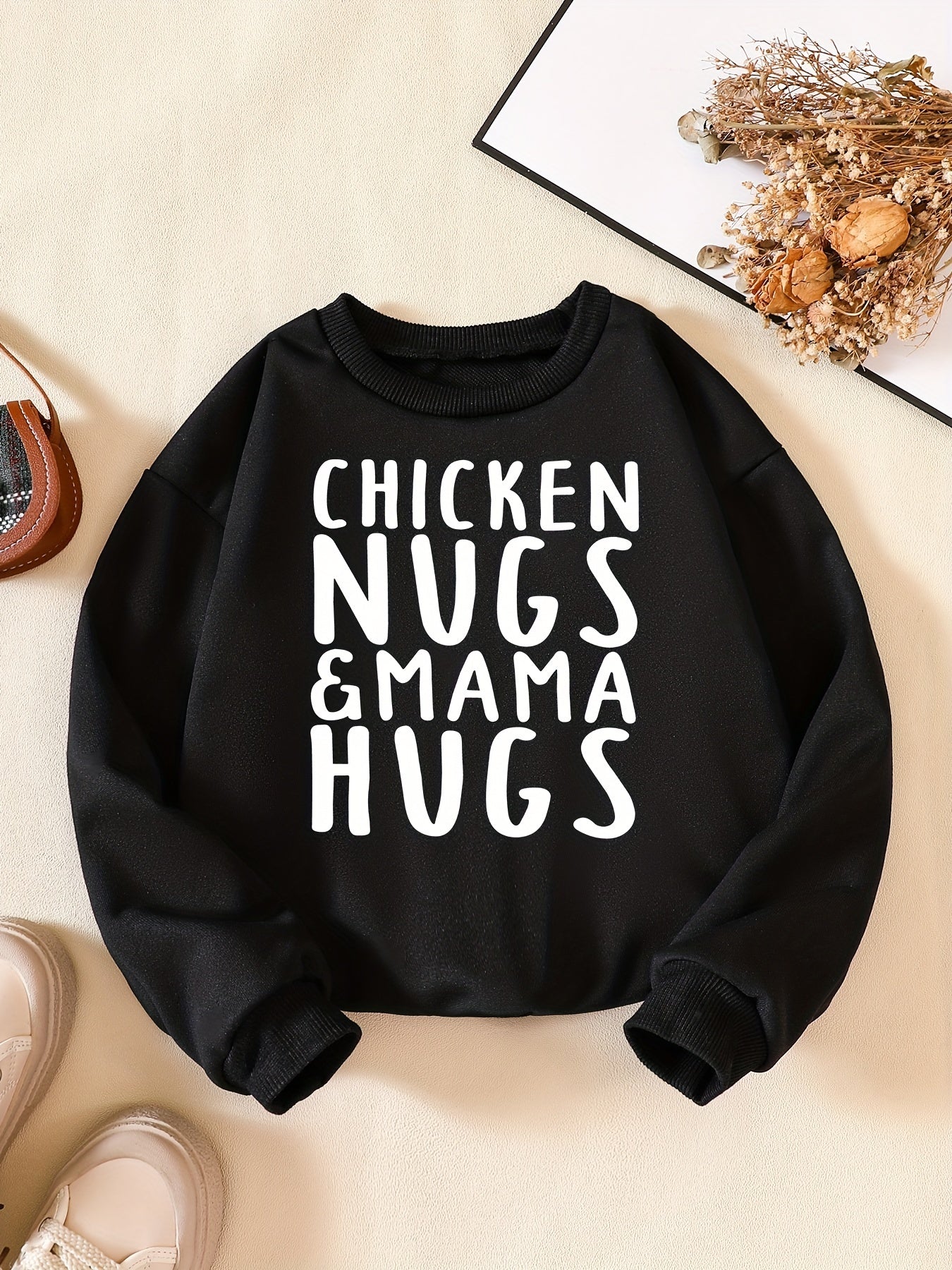 Letter Series Boys Pullover Sweatshirt Long Sleeve Crew Neck Kids Clothing