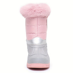Girl's High Top Furry Snow Boots Warm Cozy Non slip Boots Plush