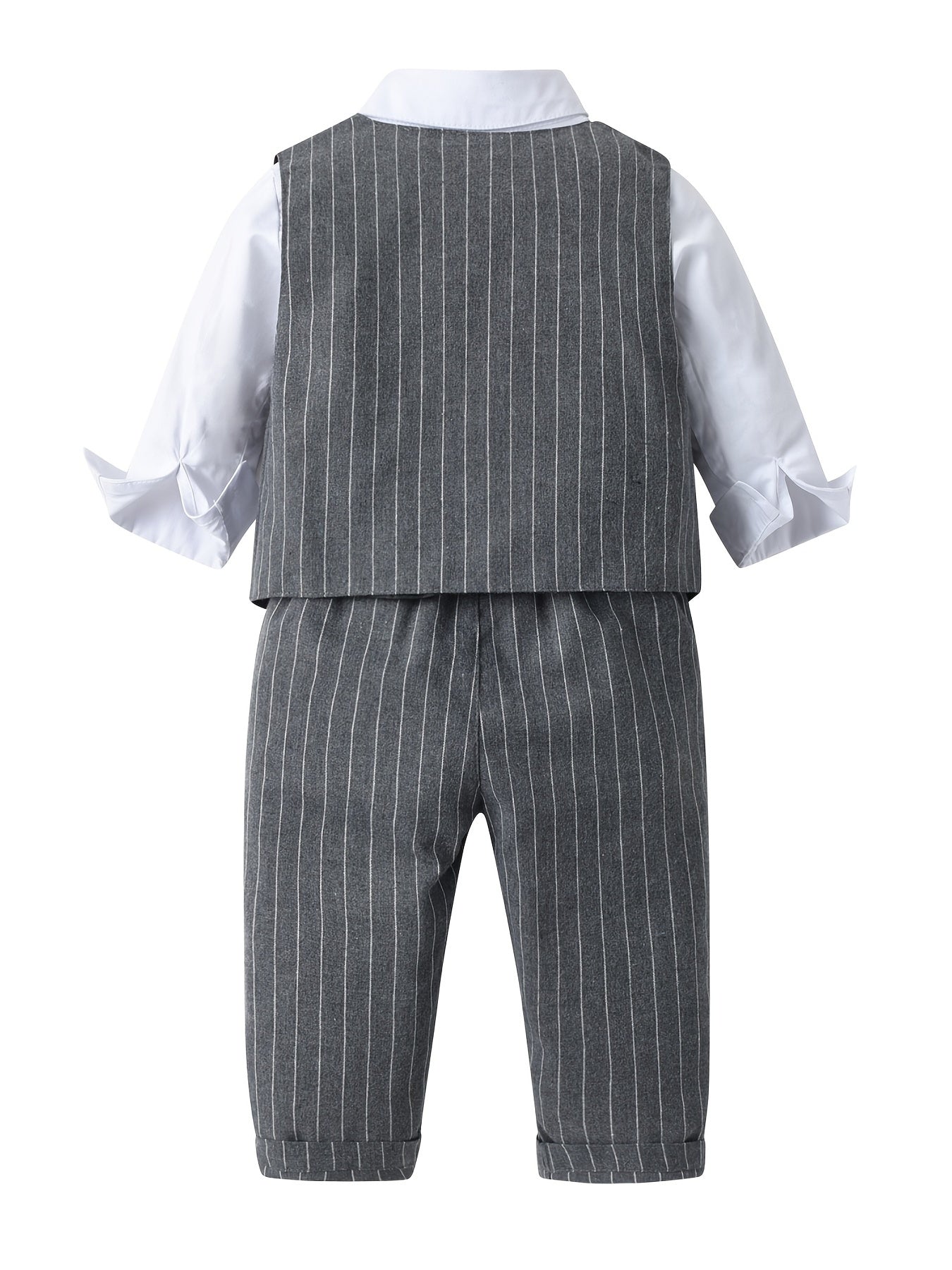 Infant Boys 3pcs Gentleman Suit Shirt Pants Vest With Bow