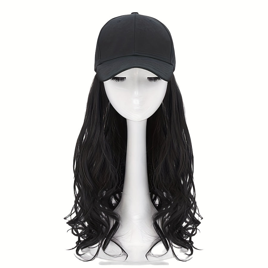 Baseball Cap With Hair Extensions Synthetic Wig Attached